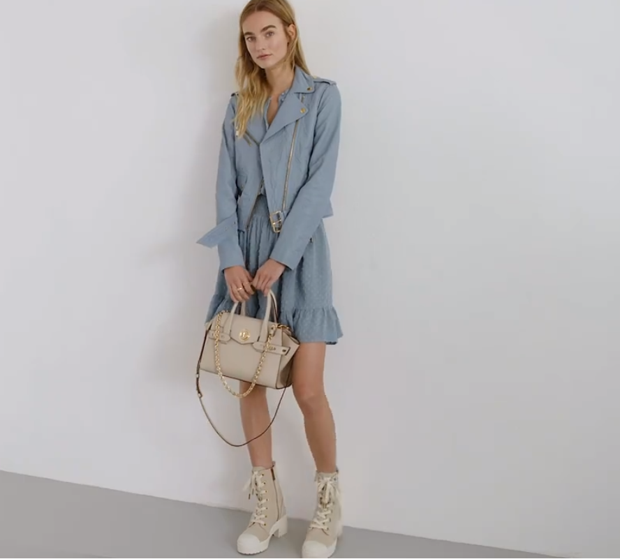 Michael Kors 迈克·科尔斯 Carmen 小号皮质翻盖翅膀包手提包 30S0GNMS1L新低928元（天猫旗舰店4500元）