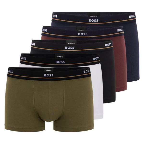 BOSS Hugo Boss 雨果·博斯 男士弹力棉平角内裤5条装268.22元（可3件92折）