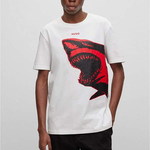 HUGO Hugo Boss 雨果·博斯 Darmolejo 男士弹力棉鲨鱼印花T恤50493058267.82元（Prime会员94折）