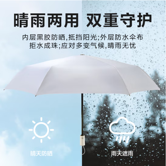 京东自有品牌， 惠寻 白天鹅自动遮阳伞36.9元包邮（需领券）