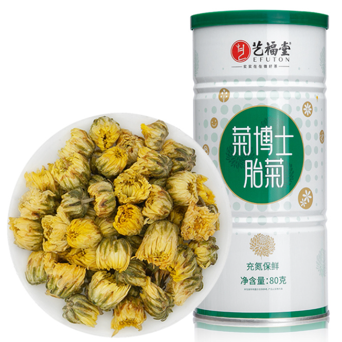 浙江名牌产品，艺福堂 菊博士桐乡特级胎菊80g*2件39.7元包邮（19.85元/件）
