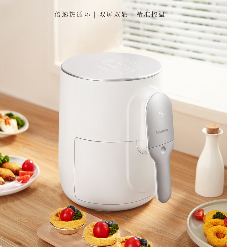 PLUS会员，Panasonic 松下 NF-HC100 双屏双显智能触控空气炸锅 4L194元包邮（多重优惠）