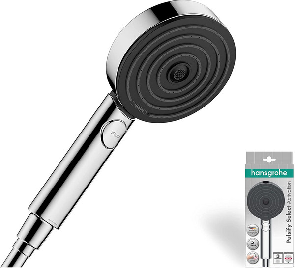 Hansgrohe 汉斯格雅 Pulsify Select S 沛适飞系列 3速节水型手持花洒套装（带1.6m软管+支架）379.73元（Prime会员92折）