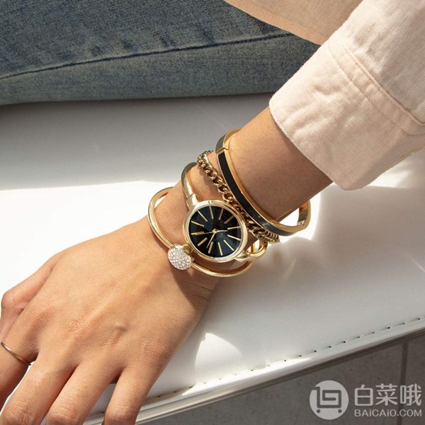Anne Klein 安妮 克莱恩 AK/1470GBST 女士手镯手表套装209元
