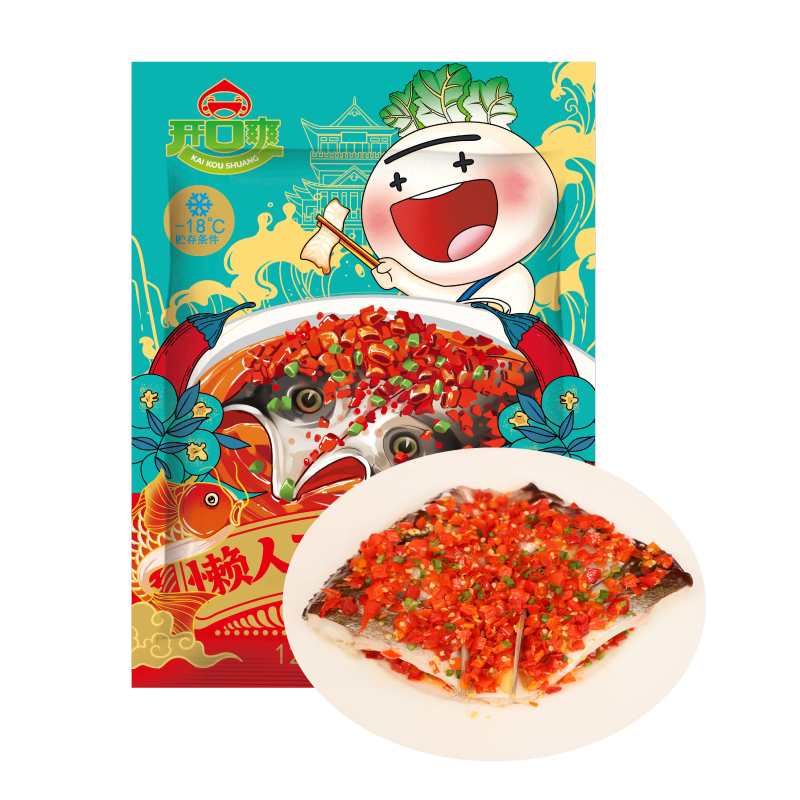 开口爽 湘菜半成品剁椒鱼头 640g*3袋109.9元包邮（36.63元/件）
