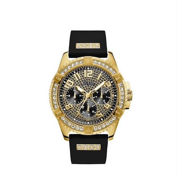 GUESS 盖斯 U1132G1 金色镶钻三眼大表盘时尚男表715.68元
