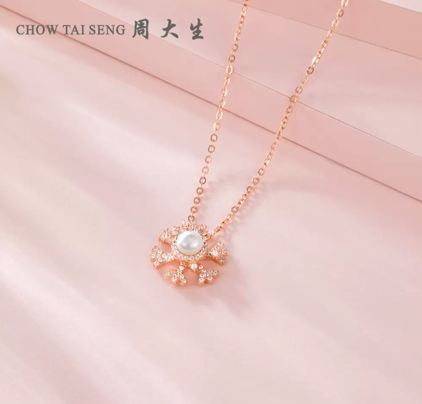 Chow Tai Seng 周大生 小雪花珍珠S925银项链139元包邮（双重优惠）