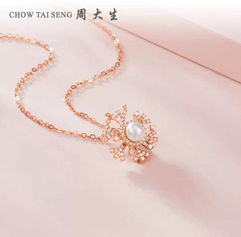 Chow Tai Seng 周大生 小雪花珍珠S925银项链139元包邮（双重优惠）