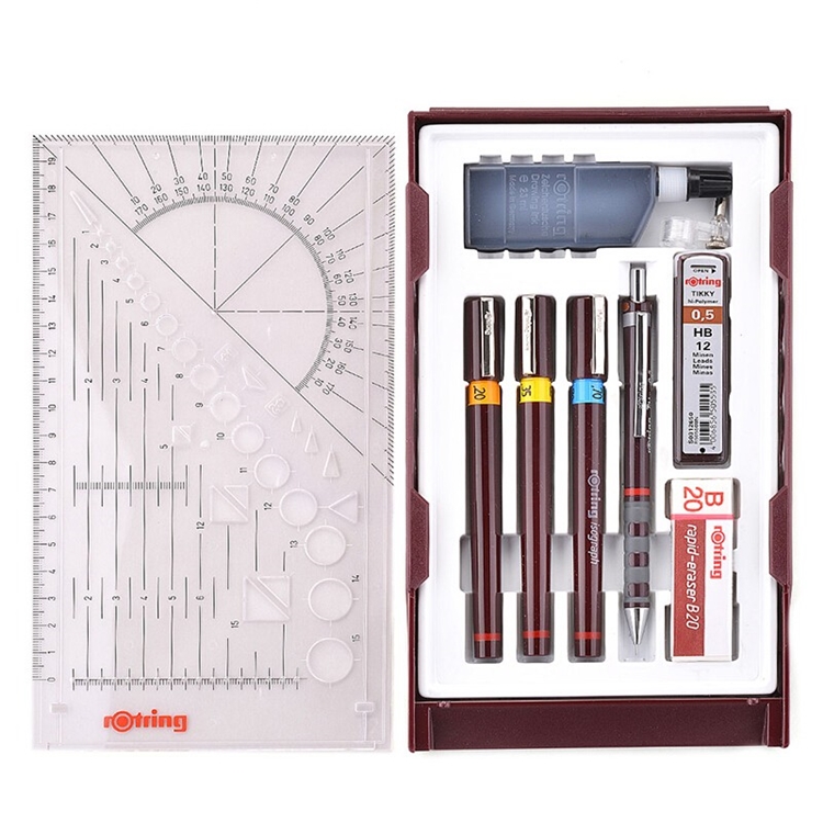 京东PLUS会员： rOtring 红环 专业绘图针管笔 尺规套装 多规格可选 +凑单品 图1
