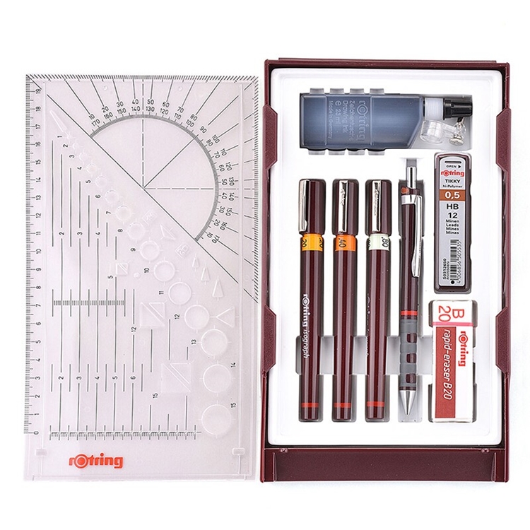 京东PLUS会员： rOtring 红环 专业绘图针管笔 尺规套装 多规格可选 +凑单品 图2