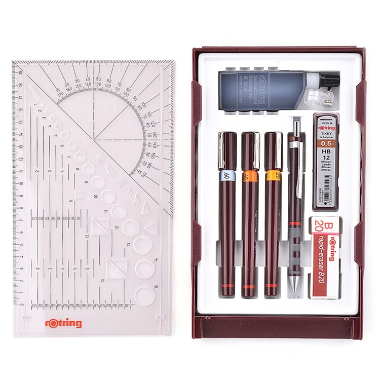 京东PLUS会员： rOtring 红环 专业绘图针管笔 尺规套装 多规格可选 +凑单品 图4