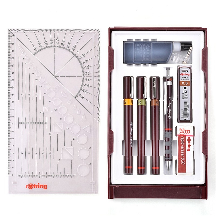 京东PLUS会员： rOtring 红环 专业绘图针管笔 尺规套装 多规格可选 +凑单品 图3
