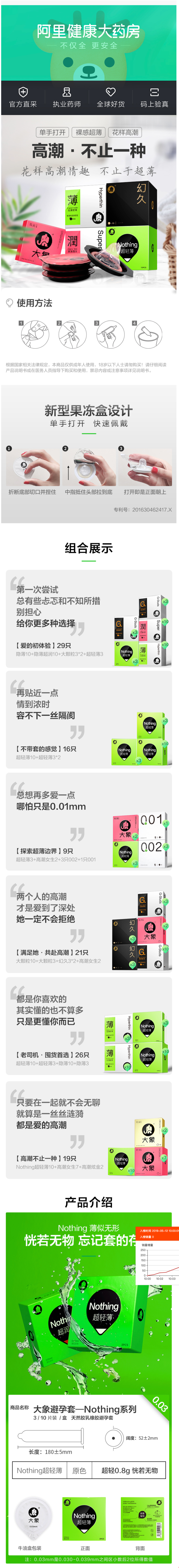 阿里健康直营 大象 Nothing系列 第三代003 超薄避孕套 图1