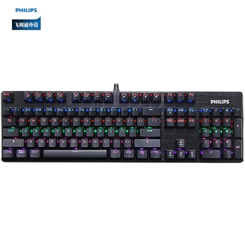 历史低价： PHILIPS 飞利浦 SPK8401BHM 混光机械键盘 104键 可插拔 图1