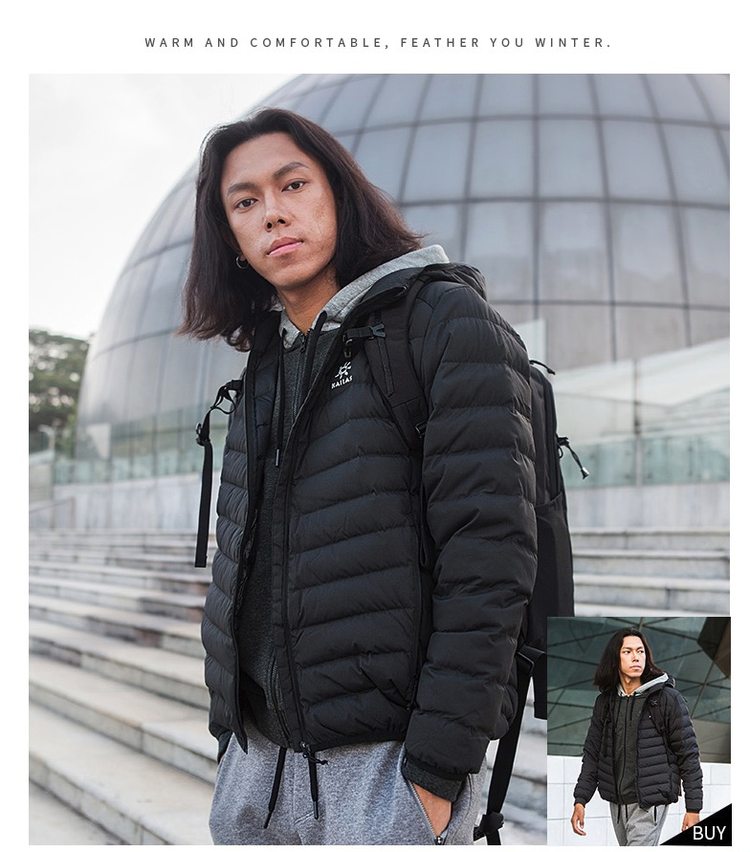 凯乐石 秋冬新款 700蓬90%拒水鹅绒 男轻量防水羽绒服 图4
