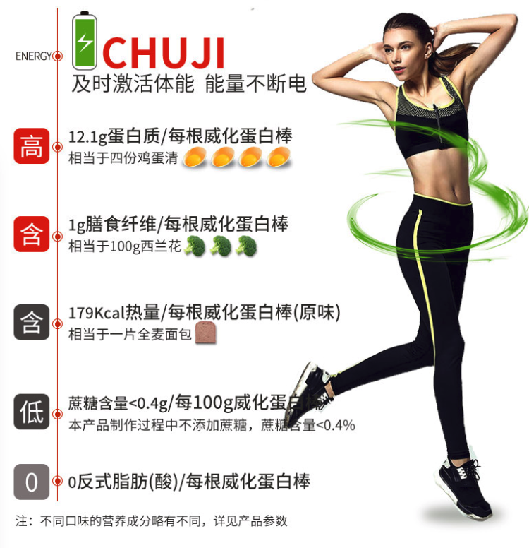 初吉 0反式脂肪 威化蛋白棒 465g*2件 共24根 图4
