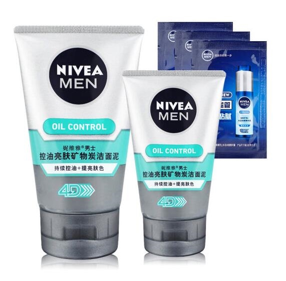 NIVEA 妮维雅 男士控油亮肤炭泥 100g+50g *2件 图1