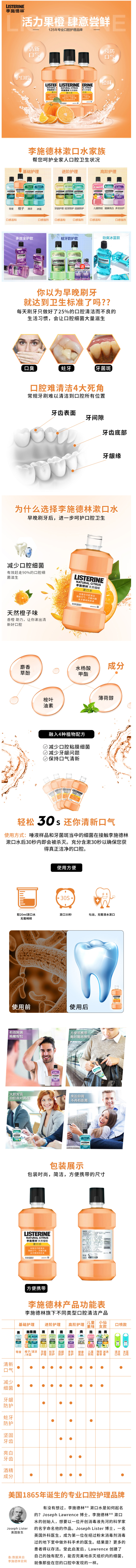 天猫超市 李施德林 漱口水组合 500ml*3瓶 清新口气 减少牙菌斑 图1