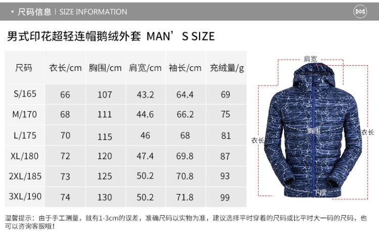 反季清仓 地球科学家 男防风防泼水羽绒服 81克600蓬拒水鹅绒 图15