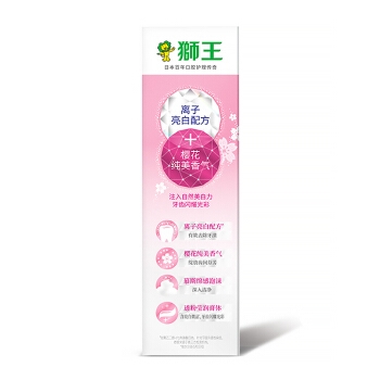狮王（Lion）花语白樱花美白牙膏140g *6件+凑单品 图2