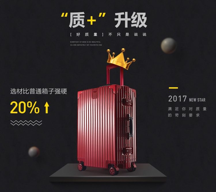歌莱蒂丝 Gladys 铝框四方款 万向轮拉杆箱 20寸 图4