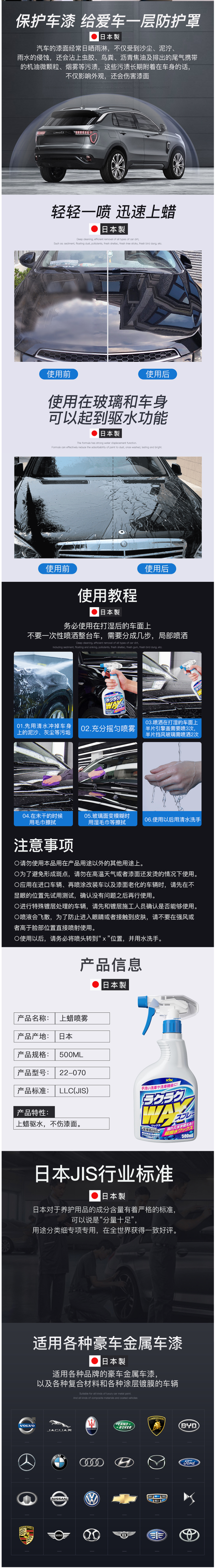 日本原装进口 KYK 40倍超浓缩洗车液 600ml 图10