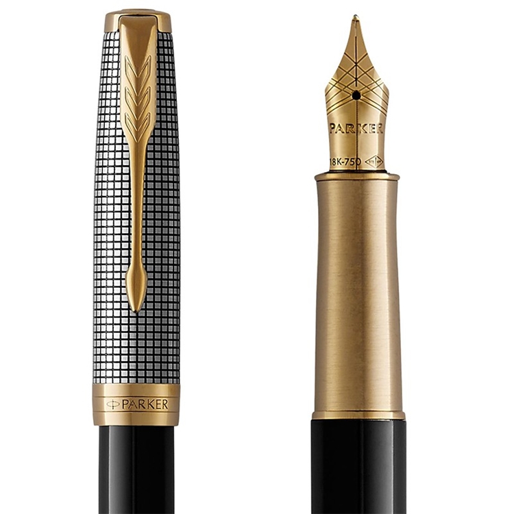 PARKER 派克 SONNET卓尔 光影格纹金夹 钢笔 18K金M尖 图3
