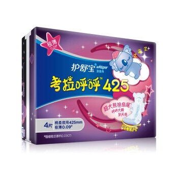 whisper 护舒宝 超薄夜用 考拉呼呼卫生巾 425mm 4片 *2件 图4