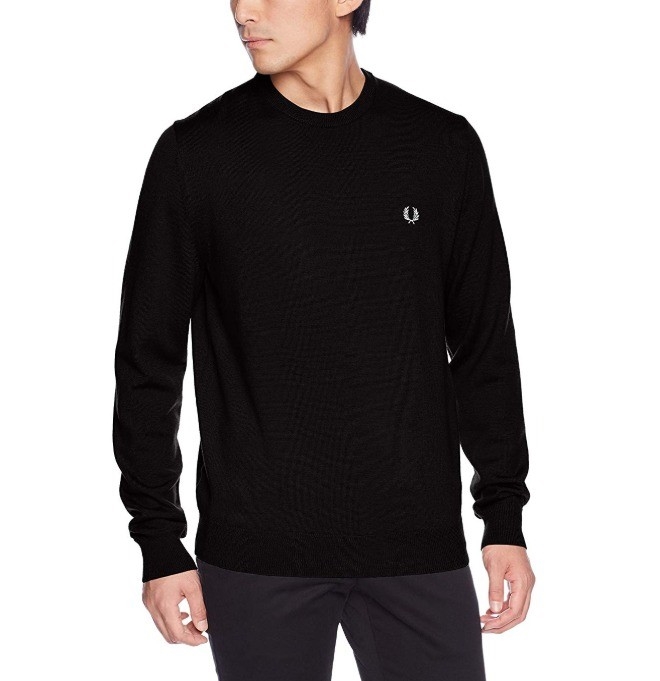 中亚Prime会员、限尺码： FRED PERRY 佛莱德·派瑞 男士圆领羊毛衫 图1