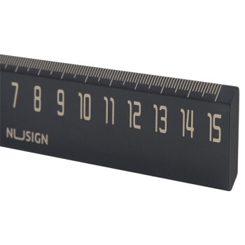 NUSIGN 纽赛 双面翘边直尺 15c 烟黑色 图4
