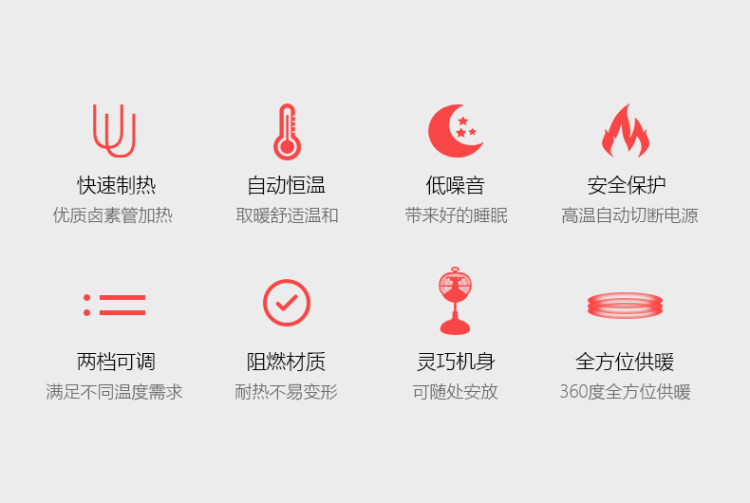 爱索佳 鸟笼取暖器 400mm 标准款 900W 2档可调 图2