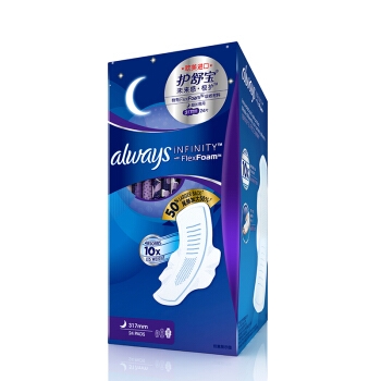 Always 护舒宝 未来感·极护卫生巾 超长夜用 液体卫生巾 317mm*24片 *3件 图2