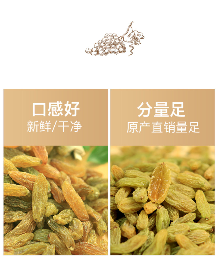 绿葡萄干新疆特产非特级超大免2斤 图2