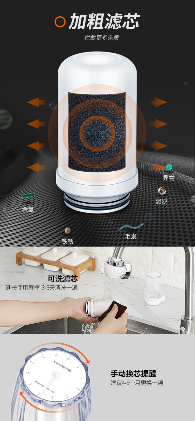 九阳 净水器厨房水龙头过滤器 图7