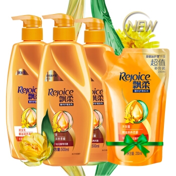 88VIP： Rejoice 飘柔 精油润养洗护套装（洗发露500ml*2+护发素500ml 赠 补充装230ml*2） 图1
