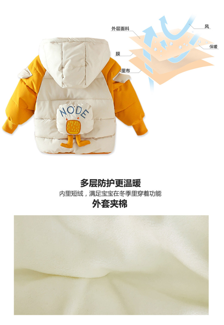 泡泡鸟 宝宝加绒加厚棉服 80-140cm 图2