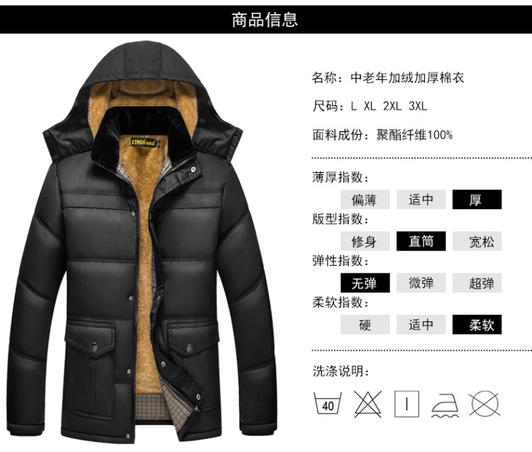 中年男装爸爸冬季棉服 图4