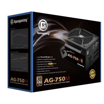 7日0点： Apexgaming 艾湃电竞 AG-750M 额定750W 全模组金牌 台式机电源 图2