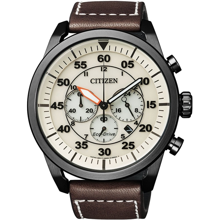 中亚Prime会员： CITIZEN 西铁城 Eco-Drive CA4215-04W 男士光动能腕表 图1