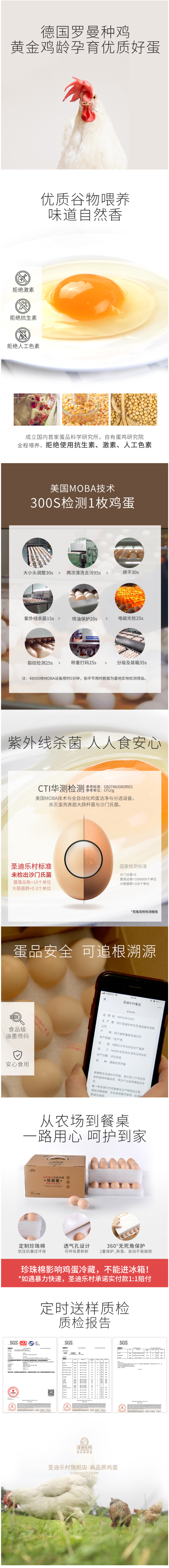 国宴峰会蛋品供应商 圣迪乐村 A级无菌生鸡蛋 40枚 图2