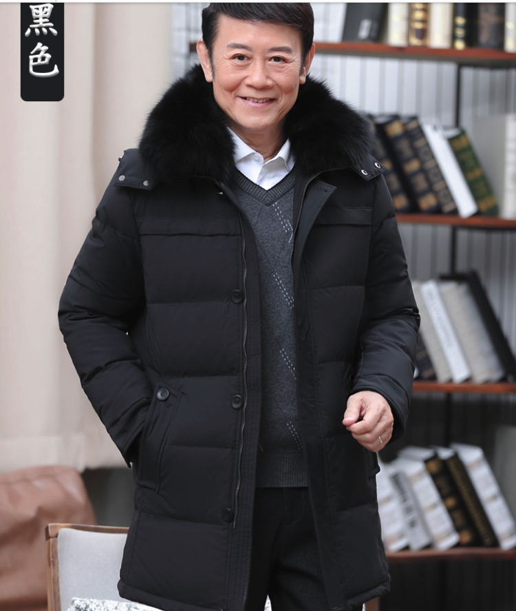 肯库 200-250g充绒800蓬 90%白鸭绒 中老年男士羽绒服 图9