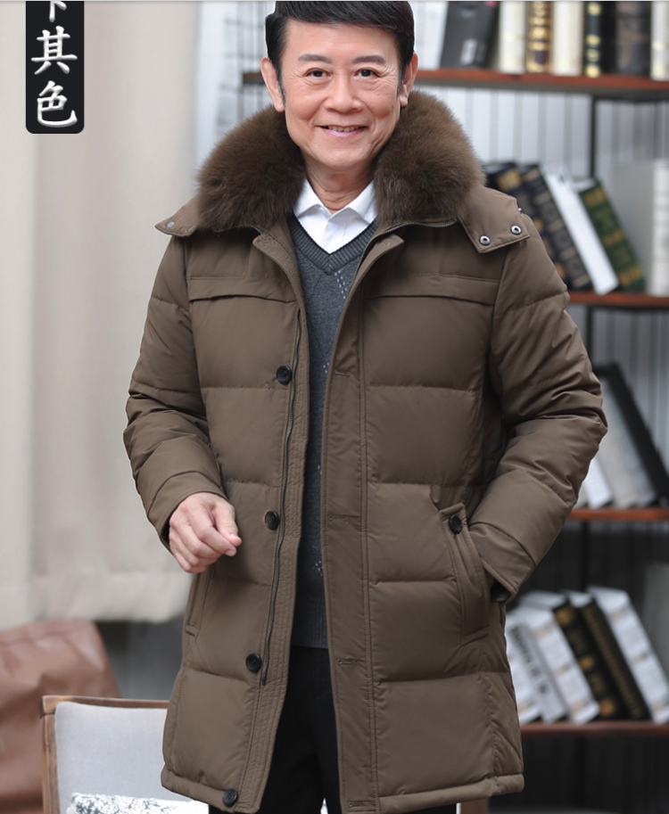 肯库 200-250g充绒800蓬 90%白鸭绒 中老年男士羽绒服 图10