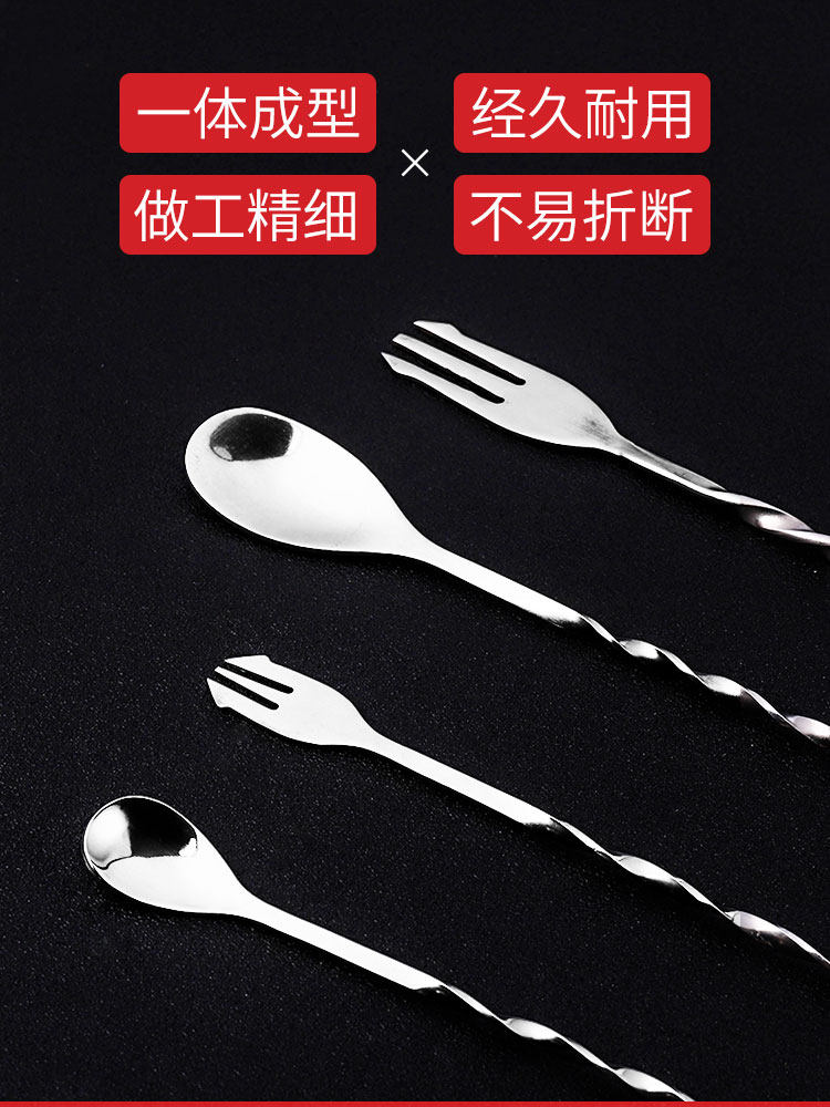 不锈钢长勺吧搅拌棒 调酒棒搅拌勺 图5