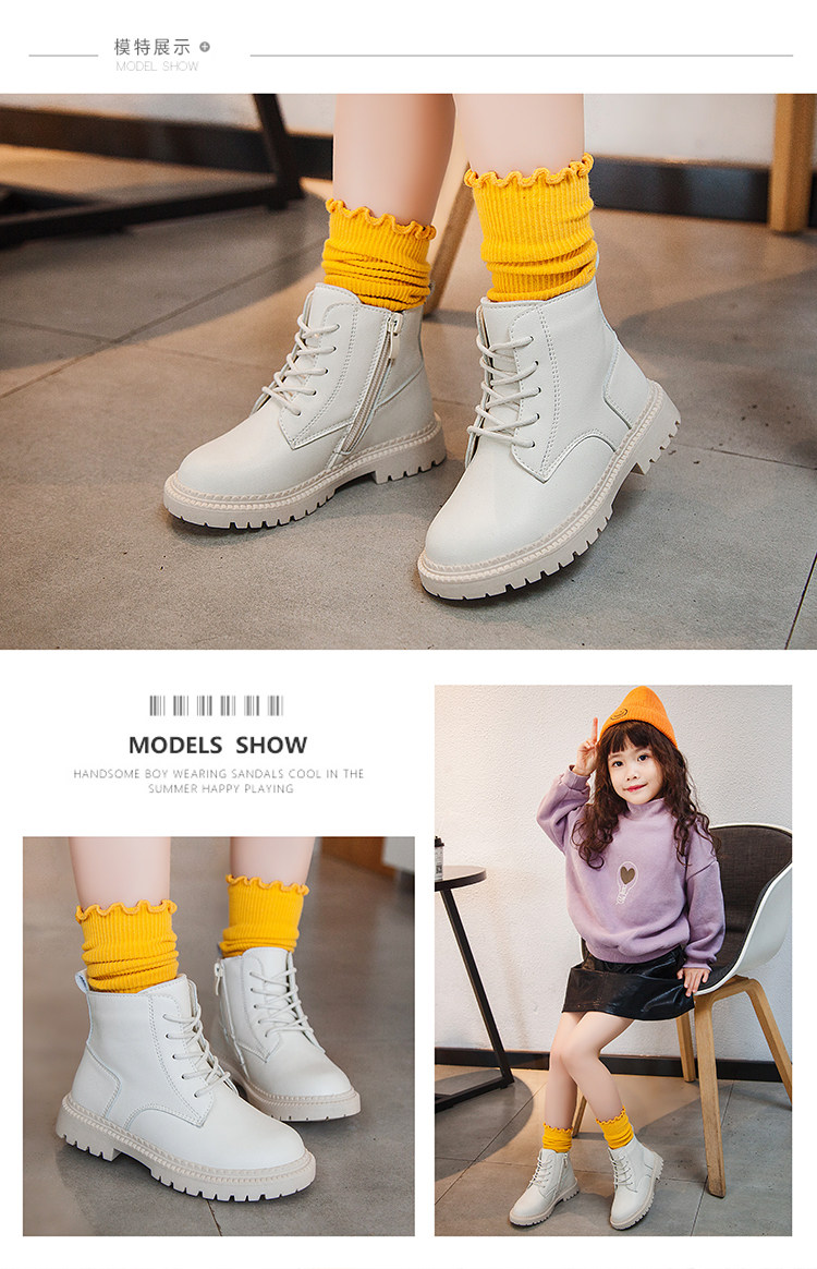 女童马丁靴冬季新款加绒短靴 图11