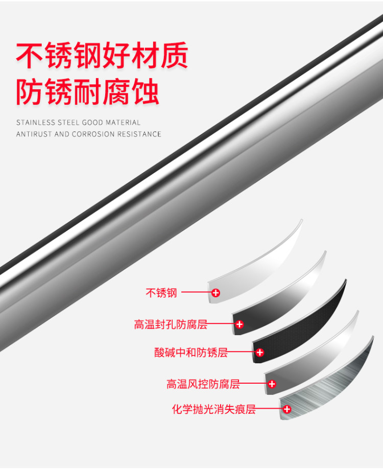 乐优家 304不锈钢免打孔称重强伸缩杆 图3