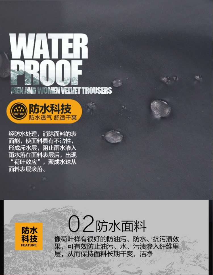 君羽 18冬季款 103克800蓬90%鹅绒 防风雪 男女加厚羽绒裤 可抗-15℃ 图5