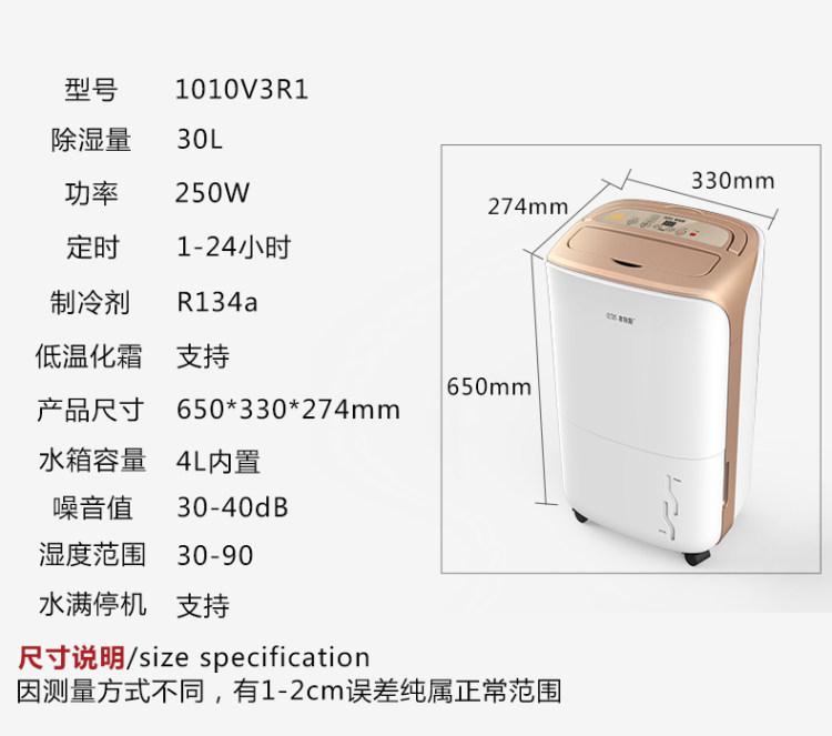 赛特斯 工业级大功率 静音除湿机 4L水箱容量 可外接水箱 图15