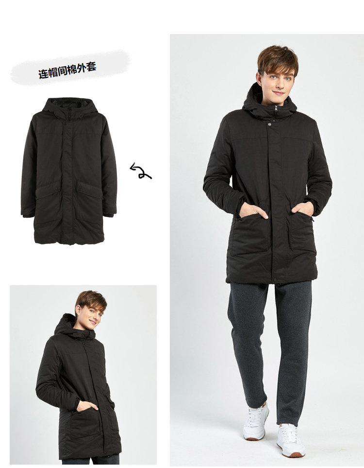 真维斯 男士加厚款 中长款工装棉服 图2