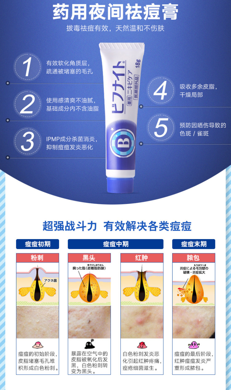 小林制药 日本药用夜间祛痘膏 18g 图2