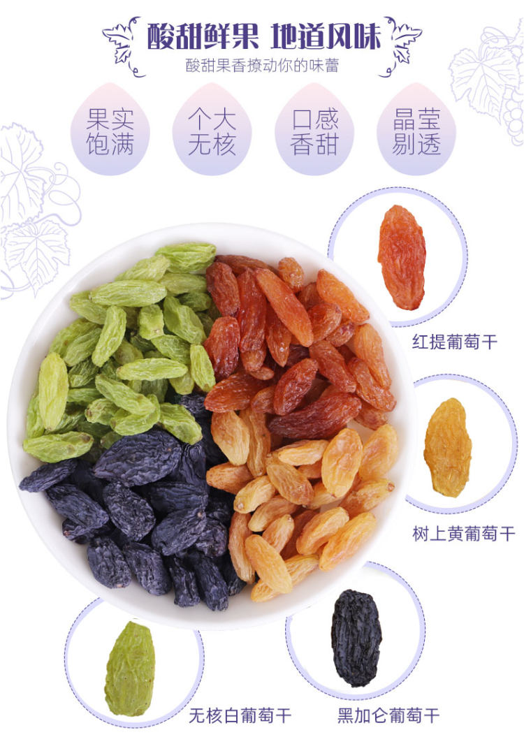 洛森果 吐鲁番多色葡萄干 2斤 图1